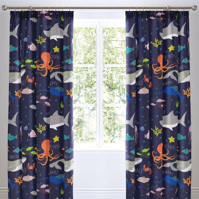 Dunelm Sea Life Pencil Pleat Curtain 66cm x 72cm MultiColoured