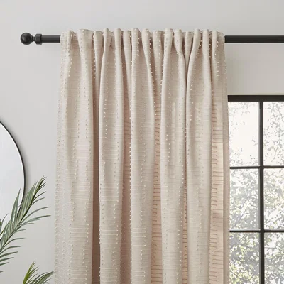 Dunelm Brixton Slot Top Unlined Curtains Natural
