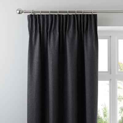 Dunelm Jennings Charcoal Thermal Pencil Pleat Curtains Grey