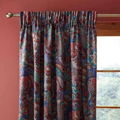 Dunelm Dorma Persian Jewel Blackout Pencil Pleat Curtain Red