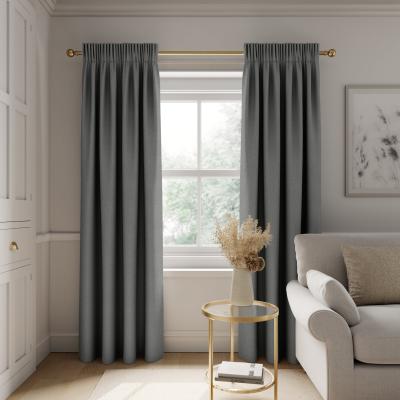 Dunelm Rotterdam Herringbone Steeple Grey Blackout Pencil Pleat Curtains Steeple Grey