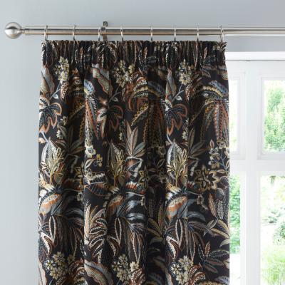 Dunelm Tahiti Pencil Pleat Curtains Rust Rust