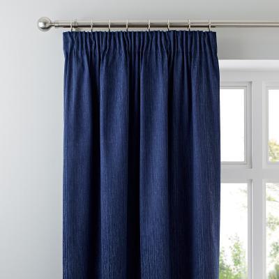 Dunelm Arden Navy Thermal Pencil Pleat Curtains Navy Blue