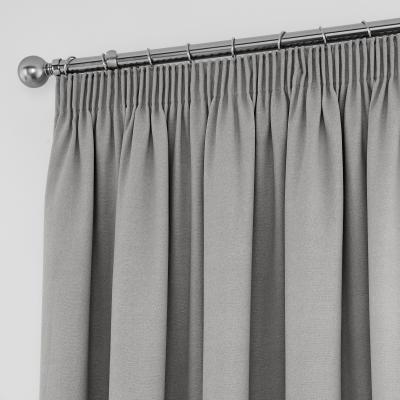 Dunelm Tyla Silver Blackout Pencil Pleat Curtains Silver