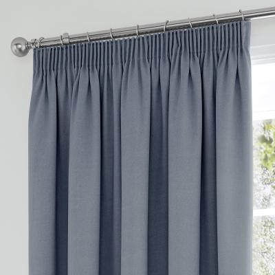 Dunelm Tyla Denim Blackout Pencil Pleat Curtains Blue