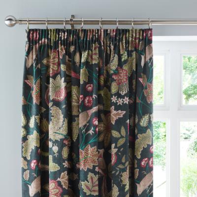 Dunelm Newark Pencil Pleat Curtains Green Green