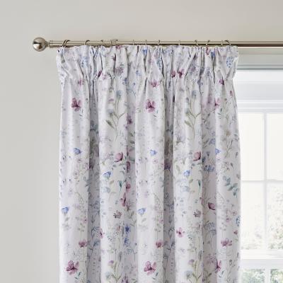 Dunelm Dorma Wildlflower Mauve Blackout Pencil Pleat Curtains Mauve