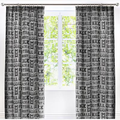 Dunelm Football Grey Pencil Pleat Curtains 66cm x 72cm Grey