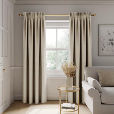 Dunelm Rotterdam Herringbone Mushroom Blackout Pencil Pleat Curtains Mushroom