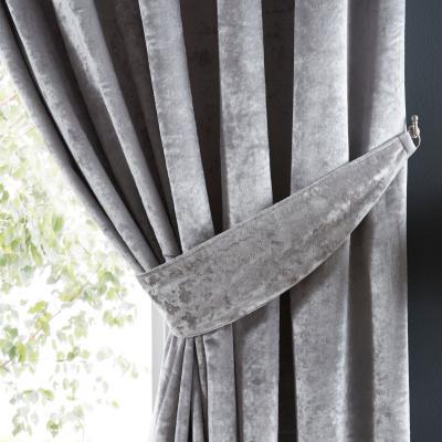 Dunelm Crushed Velour Silver Pencil Pleat Curtain Tieback Silver