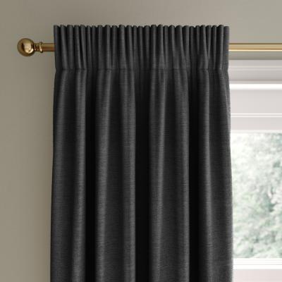 Dunelm Mendoza Velour Steeple Grey Blackout Pencil Pleat Curtains Steeple Grey
