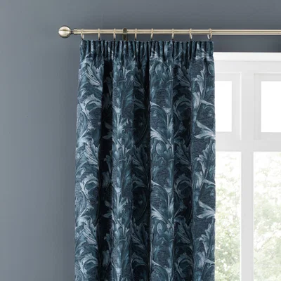 Dunelm Pemberley Pencil Pleat Curtains Teal Teal (Blue)