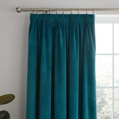 Dunelm Ashford Teal Pencil Pleat Curtains Green