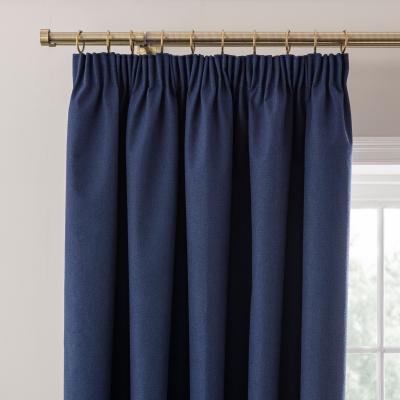 Dunelm Libra Washable Blackout Pencil Pleat Curtains Navy (Blue)