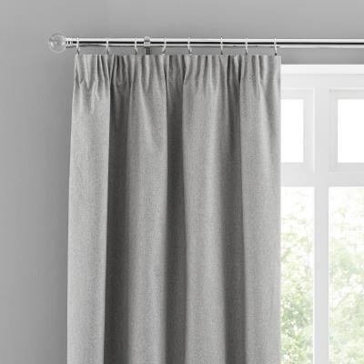 Dunelm Luna Mid Grey Blackout Pencil Pleat Curtains Grey