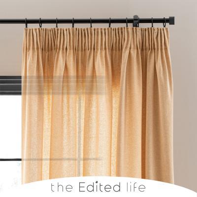Dunelm Linen Look Ochre Tab Top Pencil Pleat Curtains Yellow