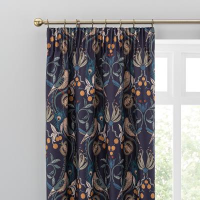 Dunelm Havisham Navy Pencil Pleat Curtains Navy