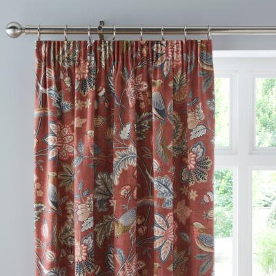 Dunelm Newark Pencil Pleat Curtains Russet Russet