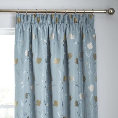 Dunelm Curtina Juliette Duck Egg Pencil Pleat Curtains Blue