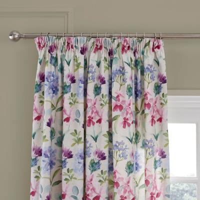 Dunelm Summer Bloom Natural Pencil Pleat Curtains Natural