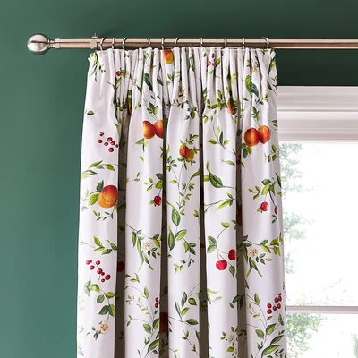 Dunelm Dorma Fruit Orchard Blackout Pencil Pleat Curtains Red