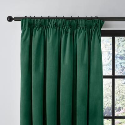 Dunelm Recycled Velour Bottle Green Pencil Pleat Curtains Bottle (Green)