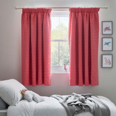 Dunelm Pinsonic Quilted Unicorn Pink Blackout Pencil Pleat Curtains Pink