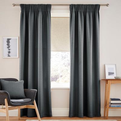 Dunelm Henley Charcoal Pencil Pleat Curtains Charcoal