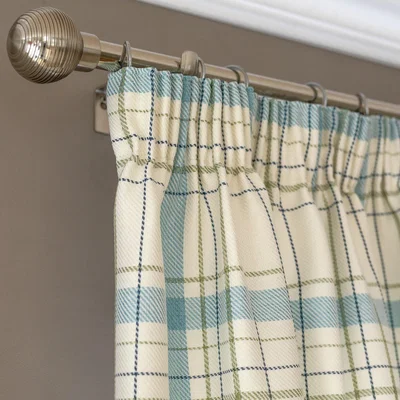 Habitat Habitat Classic Check Fully Lined Pencil Pleat Curtain- Blue