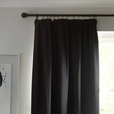 Habitat Habitat Blackout Plain Pencil Pleat Curtains Black 117x182cm