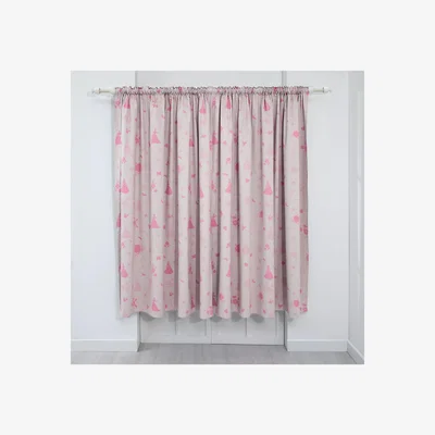John Lewis Disney Cinderella Pencil Pleat Blackout Children's Curtains, Pink/Multi