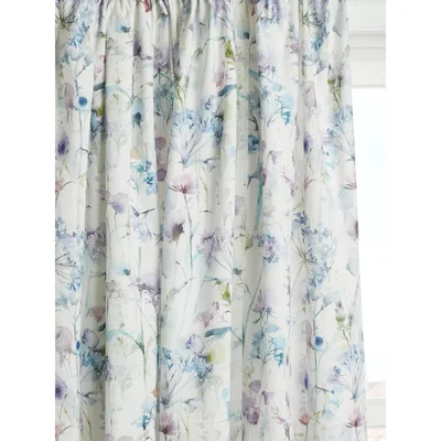 John Lewis Voyage Colby Pair Lined Pencil Pleat Curtains, Violet