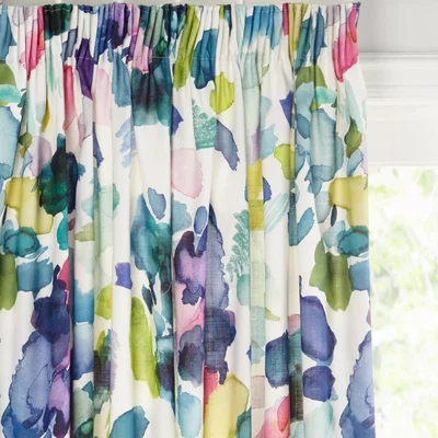 John Lewis bluebellgray Palette Pair Lined Pencil Pleat Curtains, Multi