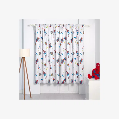 John Lewis Marvel Spiderman Print Pencil Pleat Blackout Lined Children's Curtains, Multi
