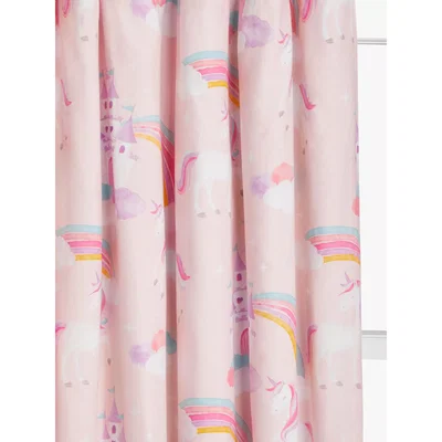 John Lewis little home at John Lewis Magical Unicorn Pencil Pleat Pair Blackout Lined Children's Curtains