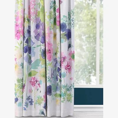 John Lewis bluebellgray Foxglove Pair Blackout Lined Pencil Pleat Curtains, Multi