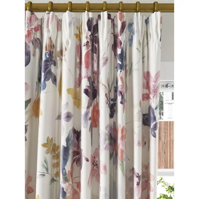 John Lewis John Lewis & Partners Abelia Print Pair Blackout Lined Curtains, Multi