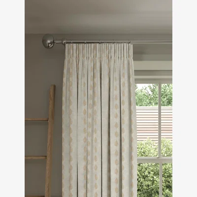 John Lewis John Lewis Feather Leaf Pair Lined Pencil Pleat Curtains