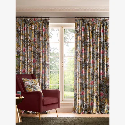 John Lewis Clarke & Clarke Passiflora Pair Lined Pencil Pleat Curtains