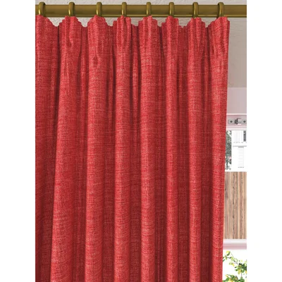 John Lewis John Lewis & Partners Textured Weave Recycled Polyester Pair Blackout Lined Pencil Pleat Curtains