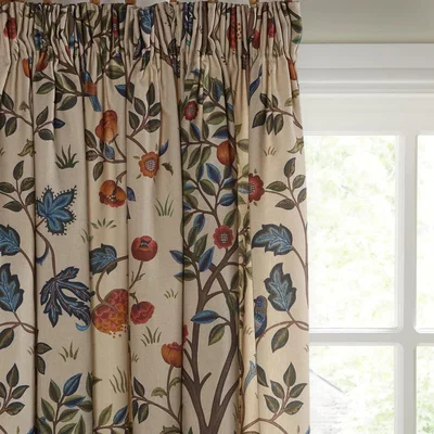 John Lewis Morris & Co. Kelmscott Tree Pair Lined Pencil Pleat Curtains, Multi