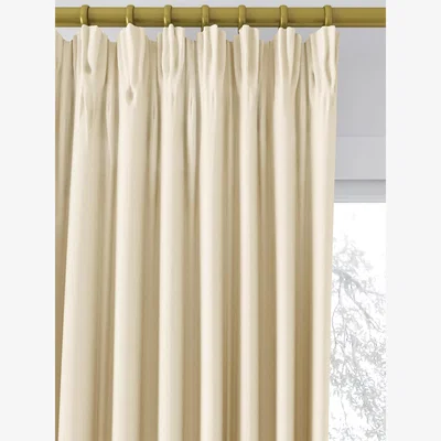 John Lewis John Lewis Textured Weave Recycled Polyester Pair Blackout Lined Pencil Pleat Curtains