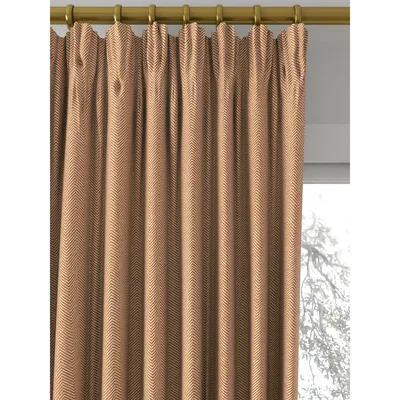 John Lewis John Lewis & Partners Herringbone Pair Lined Pencil Pleat Curtains