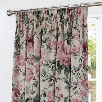 La Redoute Peony Floral Lined Pencil Pleat Curtains
