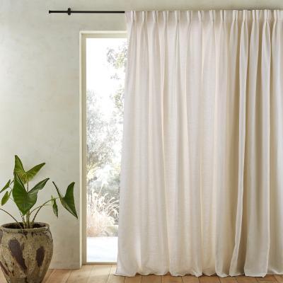 La Redoute Colin Pure Linen Cotton Lined Curtain with Flemish Pleats