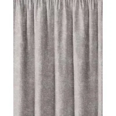 Marks & Spencer M&S Metallic Jacquard Pencil Pleat Curtains - EW72 - Silver Grey, Silver Grey