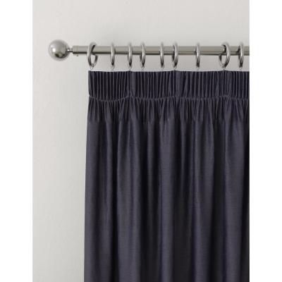 Marks & Spencer M&S Faux Silk Pencil Pleat Blackout Curtains - NAR54 - Navy, Navy,Champagne,Soft Pink,Silver,Mid Grey,Ivory,Slate,Natural,Duck Egg,Dark Charcoal