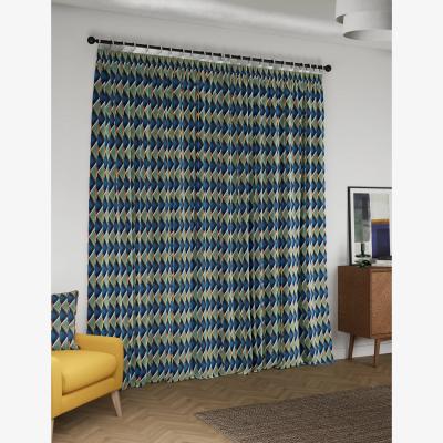 Marks & Spencer M&S Velvet Geometric Pencil Pleat Curtains - NAR54 - Multi, Multi