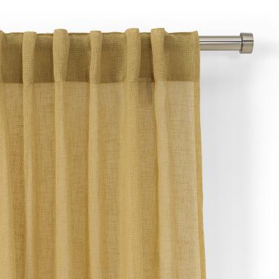Made.com Mateu Sheer Linen Look Pair of Curtains, 140 x 260 cm, Mineral Yellow