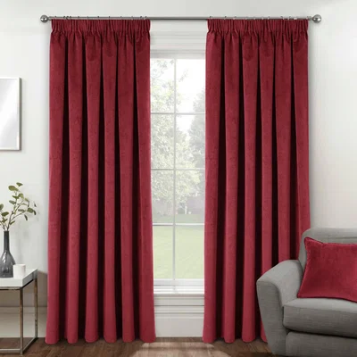 The Range Pair of Oxford Blackout Velvet Supersoft Tape Top - Red / 229cm